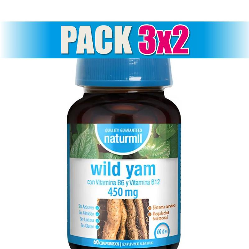 Pack 3x2 WILD YAM 450MG 60 COMPRIMIDOS NATURMIL