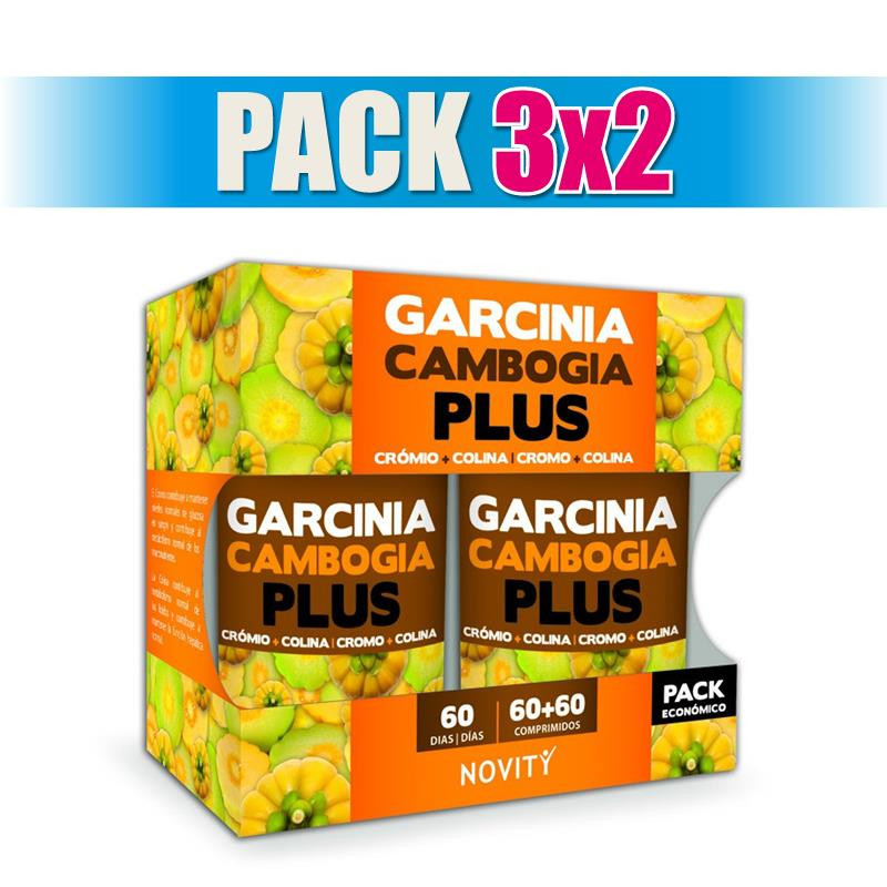 Pack 3x2 GARCINIA CAMBOGIA 120 (60+60) COMPRIMIDOS NOVITY