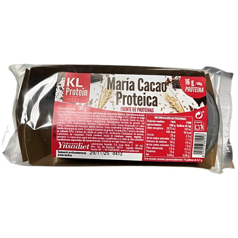 GALLETA MARÍA PROTEICA CACAO Y FONDO BLANCO 130G KL PROTEIN