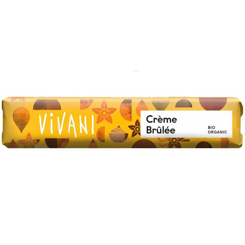 BARRITA DE CHOCOLATE CON LECHE Y CRÈME BRÛLEE BIO 40G VIVANI