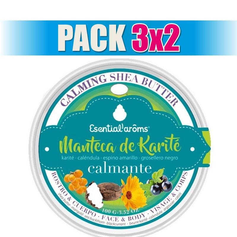 Pack 3x2 MANTECA DE KARITE CALMANTE 100Gr. ESENTIAL AROMS