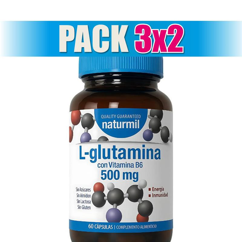 Pack 3x2 L-GLUTAMINA  500MG 60 CAPSULAS NATURMIL