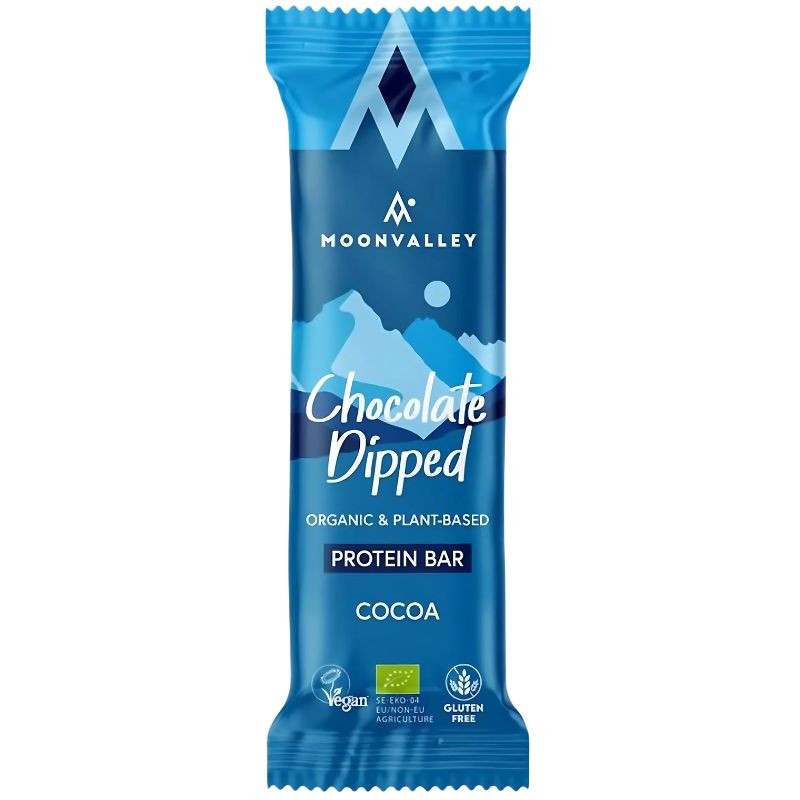 BARRITA DE PROTEÍNA CON CHOCOLATE Y CACAO BIO 50G MOONVALLEY