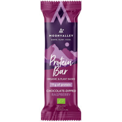 BARRITA DE PROTEÍNA CON CHOCOLATE Y FRAMBUESA BIO 50G MOONVALLEY