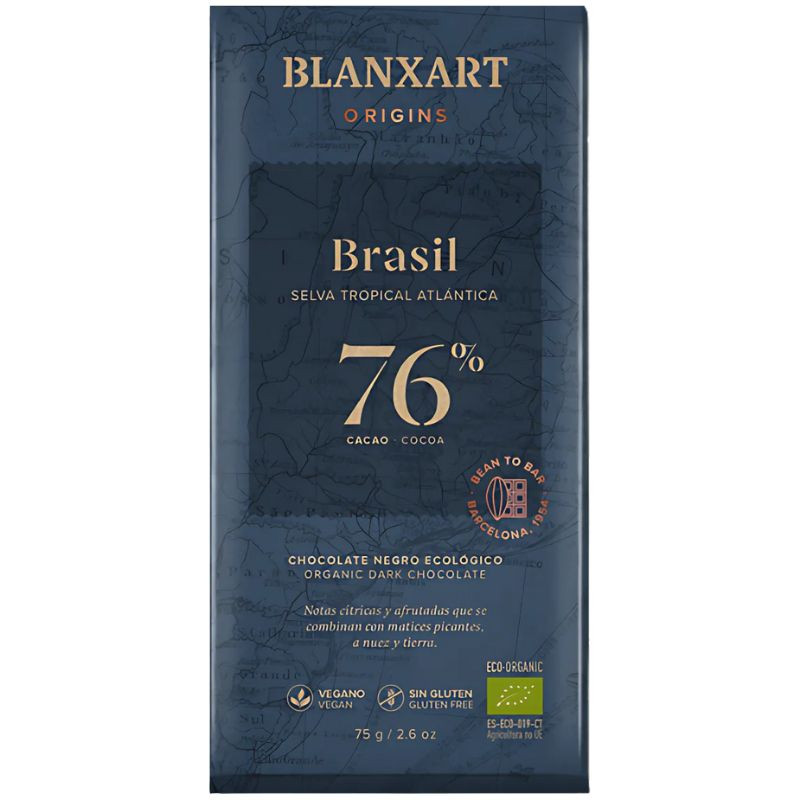 CHOCOLATE NEGRO 76% BRASIL ECO 75G BLANXART