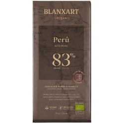 CHOCOLATE NEGRO 83% PERÚ ECO 75G BLANXART