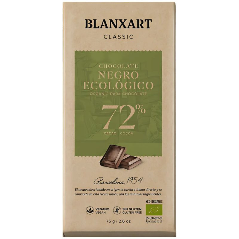 CHOCOLATE 72% CACAO ECO 75G BLANXART