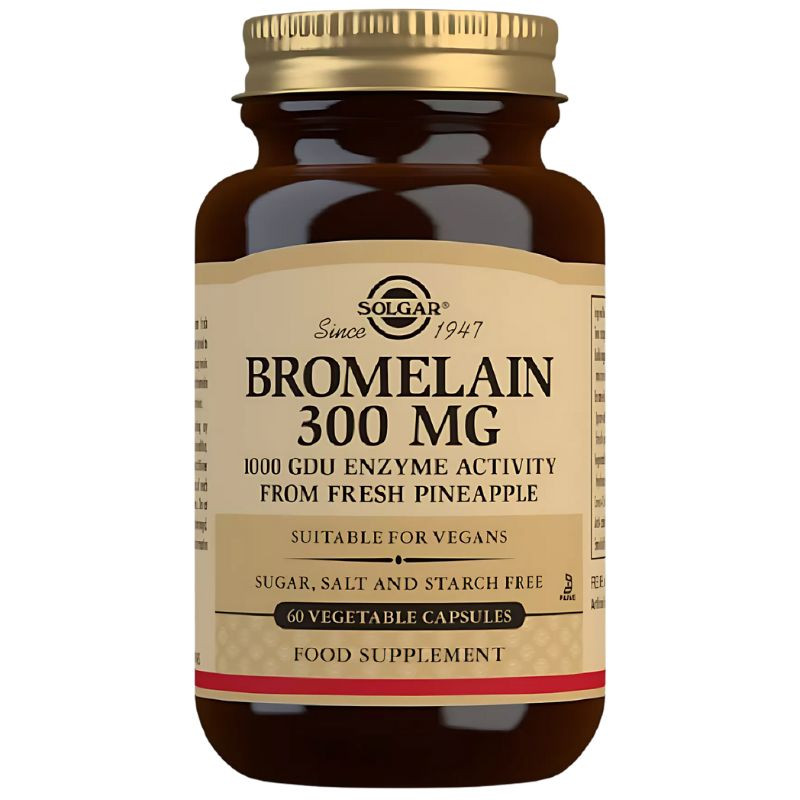 BROMELINA 300MG 60 CÁPSULAS SOLGAR
