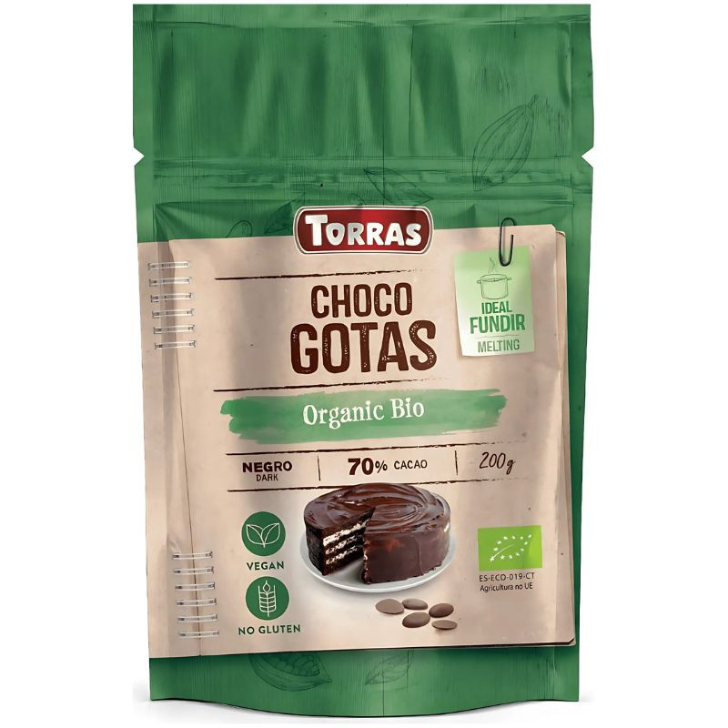 GOTAS DE CHOCOLATE 70% CACAO 200G TORRAS