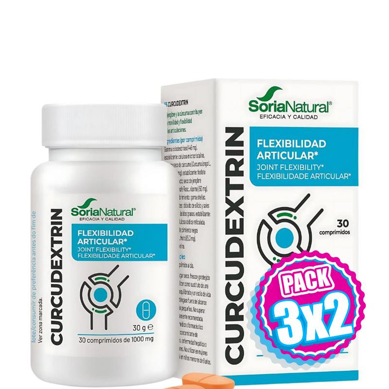 Pack 3x2 CURCUDEXTRIN 30 COMPRIMIDOS SORIA NATURAL