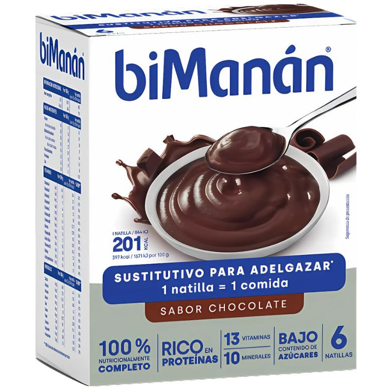 NATILLA SUSTITUTIVA DE CHOCOLATE 6 SOBRES BIMANAN