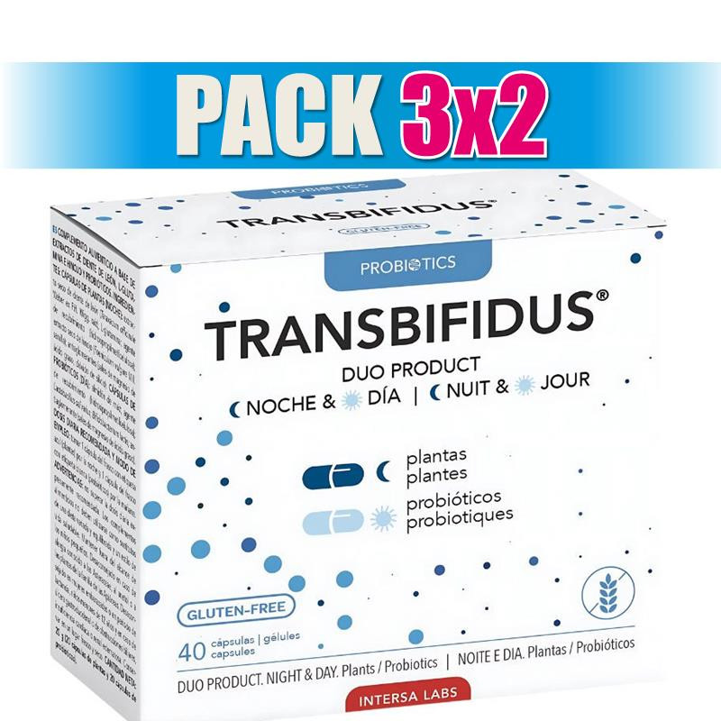 Pack 3x2 TRANSBIFIDUS DÚO NOCHE Y DÍA 40 CÁPSULAS INTERSA