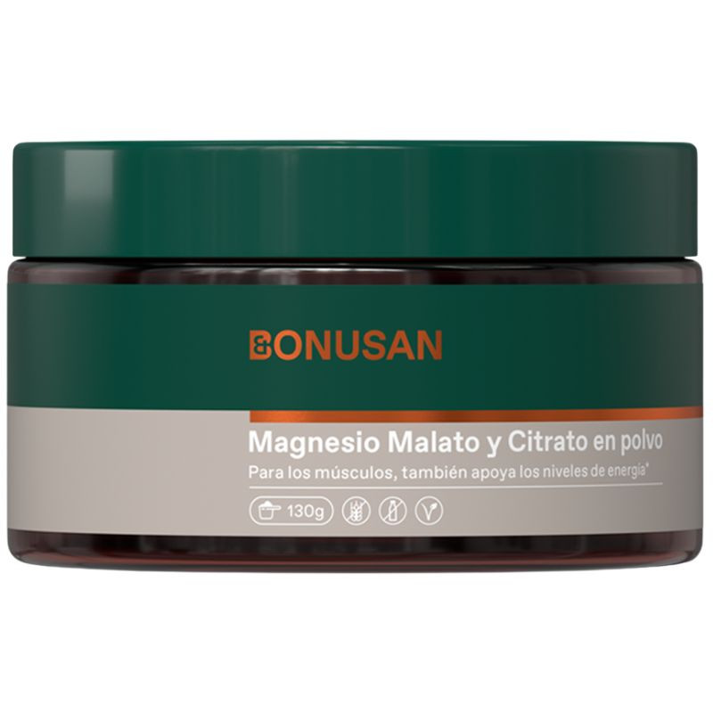 MAGNESIO, MALATO Y CITRATO EN POLVO 130 GR BONUSAN