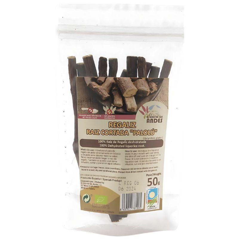 RAÍZ DE REGALIZ CORTADA (PALOLU) 50G ORO DE LOS ANDES