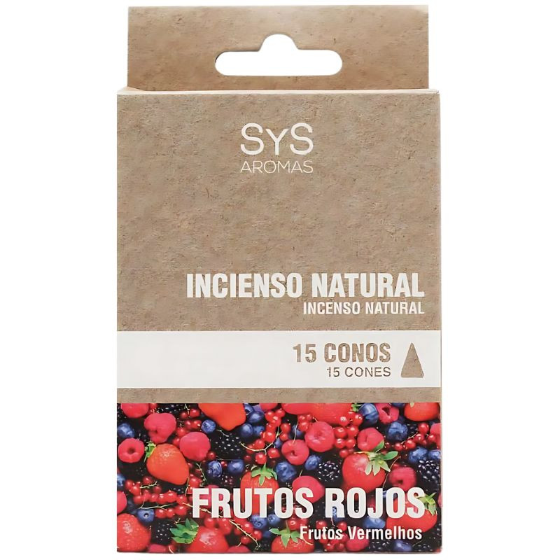 INCIENSO NATURAL DE FRUTOS ROJOS 15 CONOS SYS