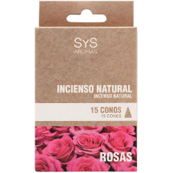 INCIENSO NATURAL DE ROSAS 15 CONOS SYS