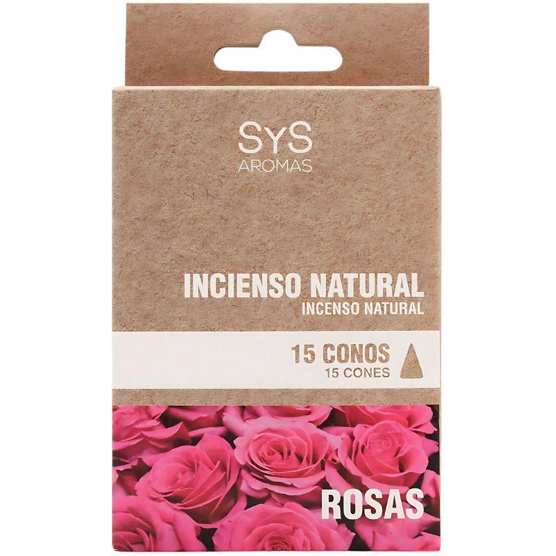 INCIENSO NATURAL DE ROSAS 15 CONOS SYS