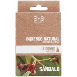 INCIENSO NATURAL DE SÁNDALO 15 CONOS SYS