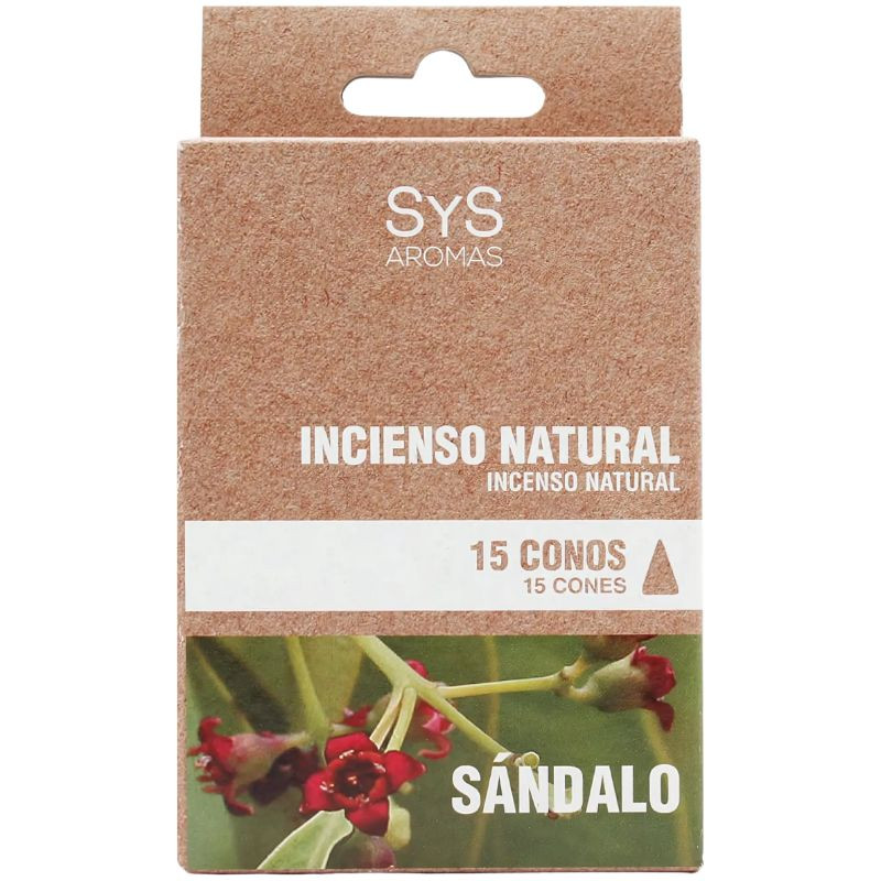 INCIENSO NATURAL DE SÁNDALO 15 CONOS SYS