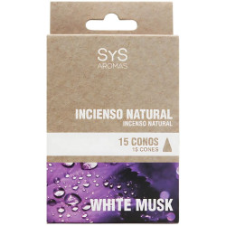 INCIENSO NATURAL DE WHITE MUSK 15 CONOS SYS