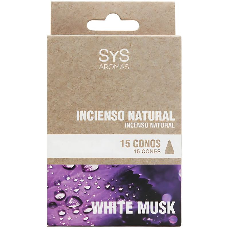 INCIENSO NATURAL DE WHITE MUSK 15 CONOS SYS