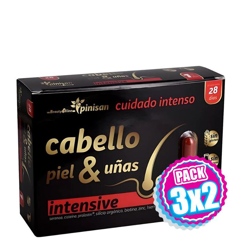 Pack 3x2 CABELLO, PIEL Y UÑAS INTENSIVE BEAUTYLINE 28 CÁPSULAS PINISAN