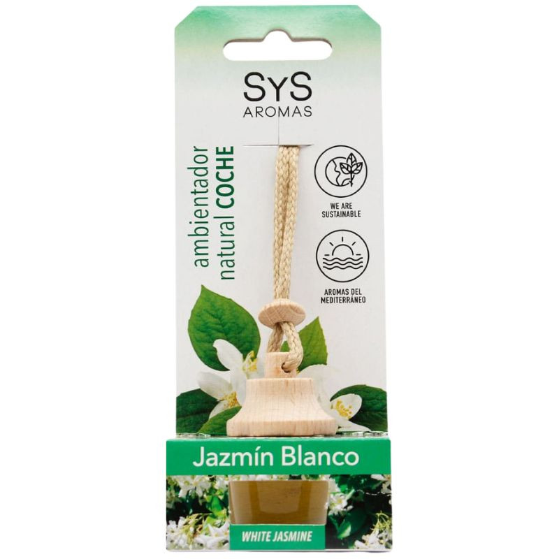 AMBIENTADOR NATURAL DE COCHE AROMA JAZMÍN BLANCO 7ML SYS