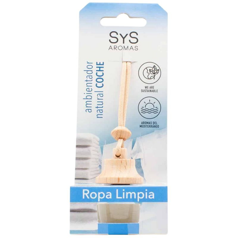 AMBIENTADOR NATURAL DE COCHE AROMA ROPA LIMPIA 7ML SYS