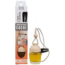 AMBIENTADOR NATURAL COCHE CON PINZA AROMA CANELA-NARANJA 7ML SYS