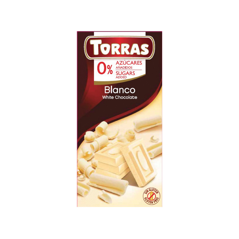 CHOCOLATE BLANCO S/AZUCAR 75 GR TORRAS