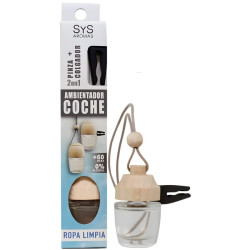 AMBIENTADOR NATURAL COCHE CON PINZA AROMA ROPA LIMPIA 7ML SYS