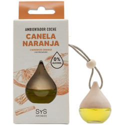 AMBIENTADOR NATURAL DE COCHE GOTA AROMA CANELA-NARANJA 6ML SYS