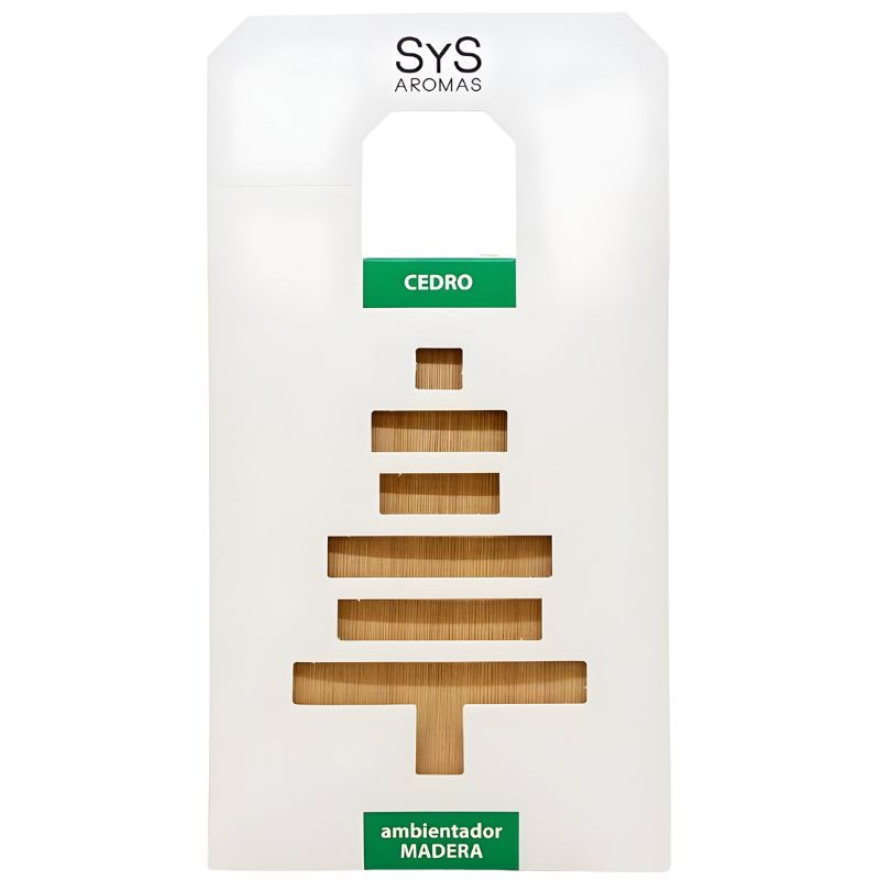 AMBIENTADOR COLGANTE DE MADERA AROMA CEDRO 12G SYS