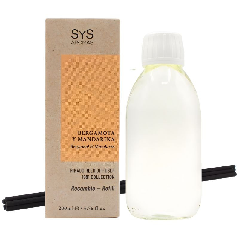 RECAMBIO MIKADO 1991 BERGAMOTA Y MANDARINA 200ML+PALOS SYS