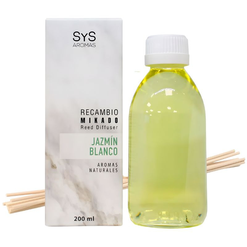 RECAMBIO MIKADO JAZMÍN BLANCO 200ML+PALOS SYS