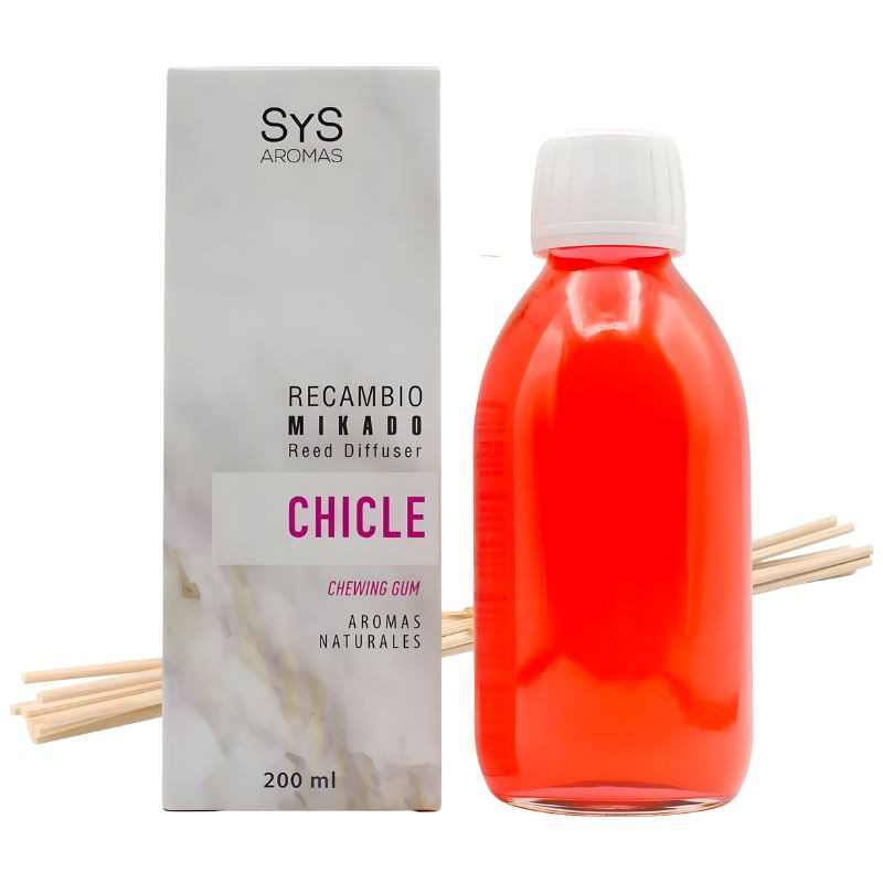 RECAMBIO MIKADO CHICLE 200ML+PALOS SYS