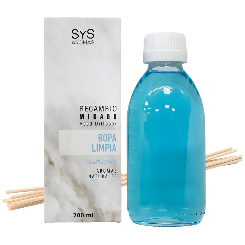 RECAMBIO MIKADO ROPA LIMPIA 200ML+PALOS SYS