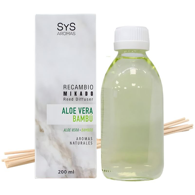 RECAMBIO MIKADO ALOE VERA-BAMBÚ 200ML+PALOS SYS