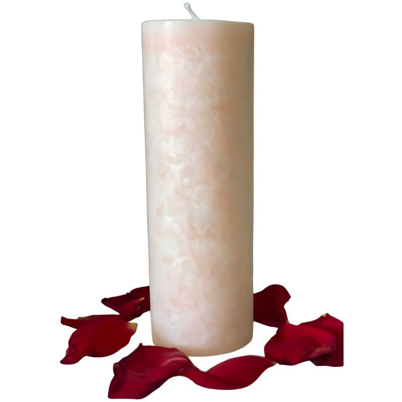 VELA ARTESANA DE ROSA 100% VEGETAL ORO DE LOS ANDES