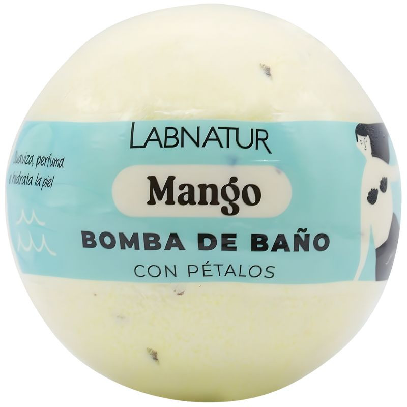 BOMBA DE BAÑO ESPUMOSA MANGO CON PÉTALOS 140G LABNATUR