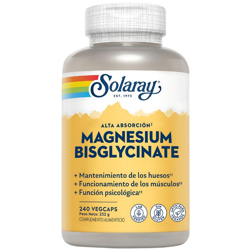 MAGNESIO BISGLYCINATE 240 CÁPSULAS VEGETALES SOLARAY