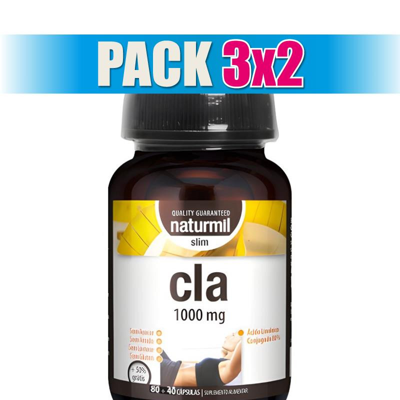 Pack 3x2 CLA SLIM 1000MG 80+40 PERLAS NATURMIL
