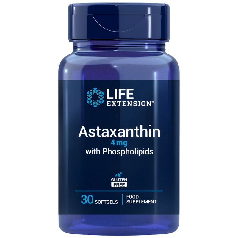 ASTAXANTINA CON FOSFOLÍPIDOS 4MG 30 PERLAS LIFE EXTENSION