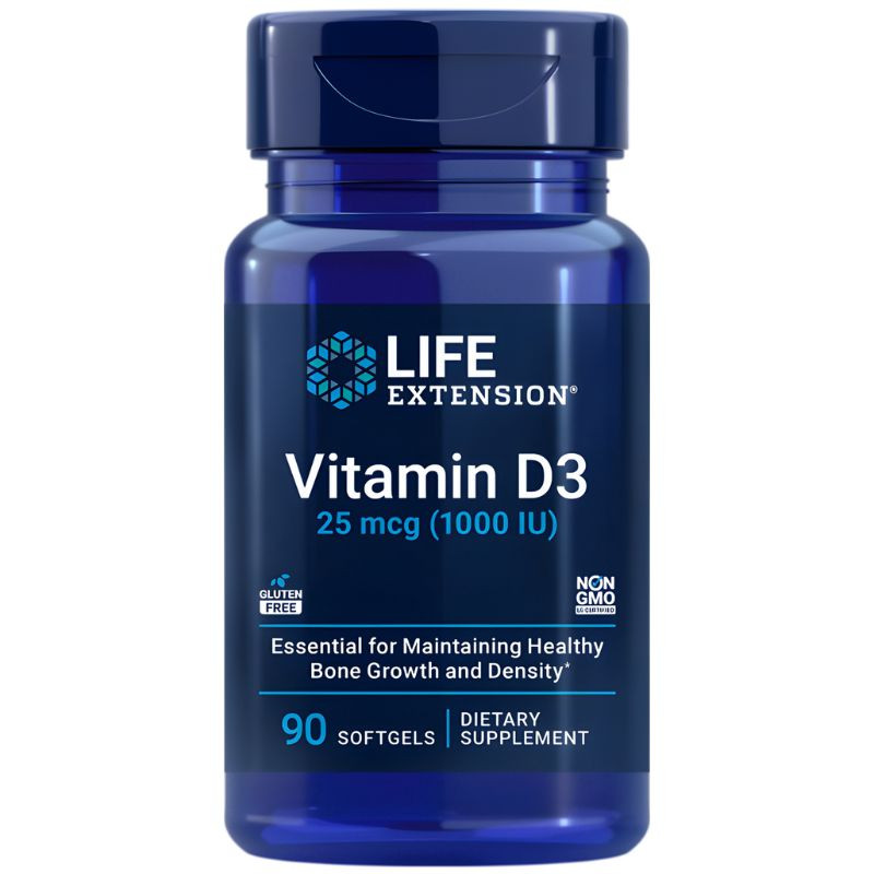 VITAMINA D3 25MCG 1000UI 90 PERLAS LIFE EXTENSION