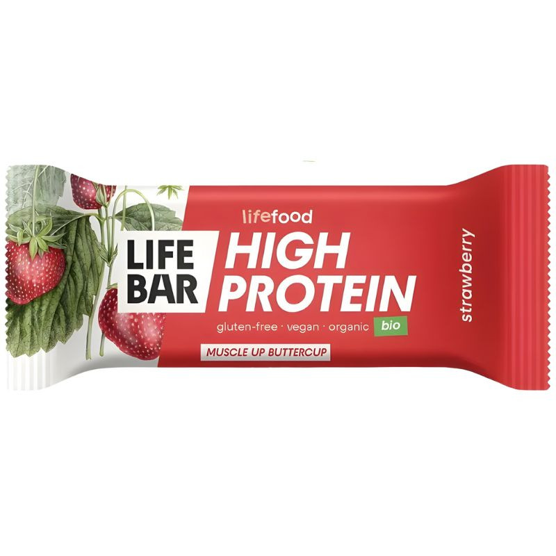 BARRITA DE PROTEÍNA SABOR FRESA BIO 40G LIFEFOOD