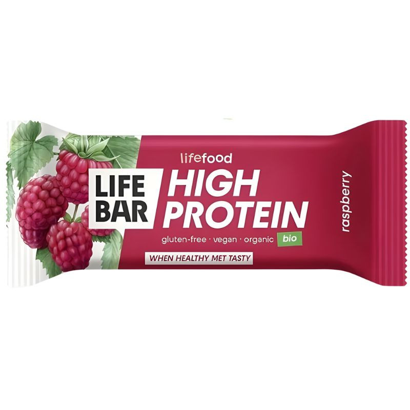 BARRITA DE PROTEÍNA SABOR FRAMBUESA BIO 40G LIFEFOOD
