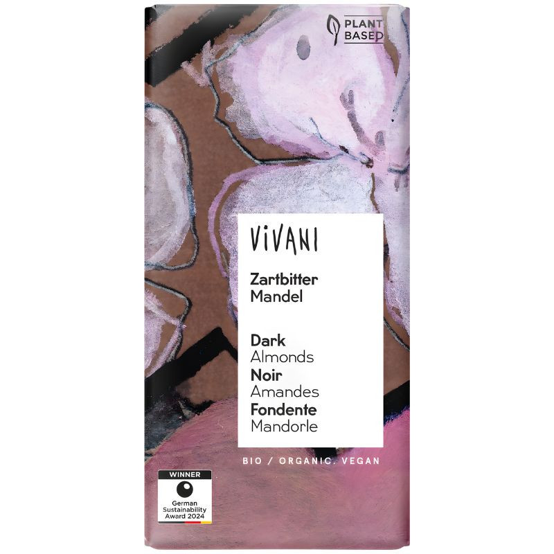 CHOCOLATE NEGRO 55% SANTO DOMINGO CON ALMENDRAS BIO 100G VIVANI