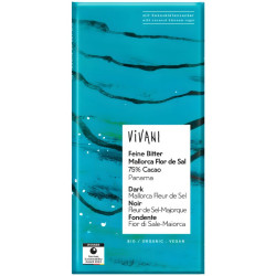 CHOCOLATE NEGRO 75% PANAMÁ FLOR SAL DE MALLORCA BIO 80G VIVANI
