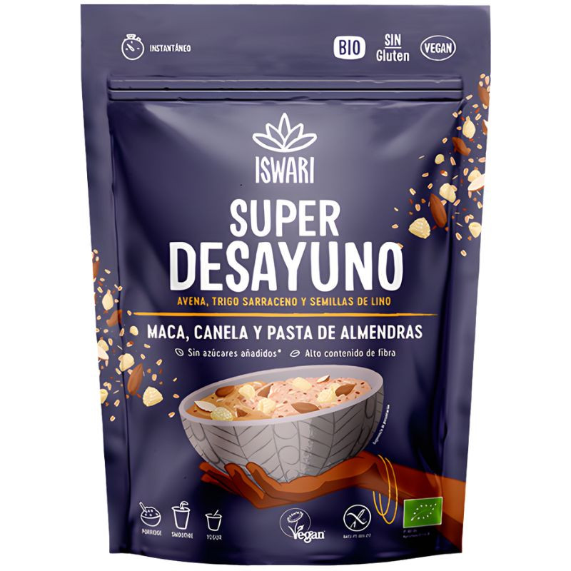 SÚPER DESAYUNO DE MACA, CANELA Y PASTA DE ALMENDRAS 360G ISWARI