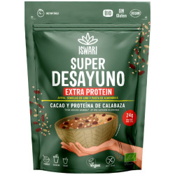 SÚPER DESAYUNO DE CACAO Y PROTEÍNA DE CALABAZA 360G ISWARI